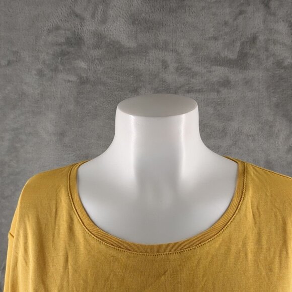 NWT CHARTER CLUB Women Top L(12-14) 100% Pima Cotton Yellow Pullover - Picture 4 of 10